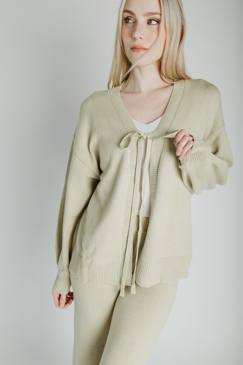 The Timo Knit Cardigan Set in Sage