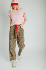 The Kara Washed Pant in Leopard Camel