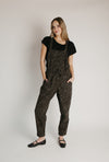 The Sylvia Relaxed Leopard Overall in Black