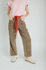 The Kara Washed Pant in Leopard Camel