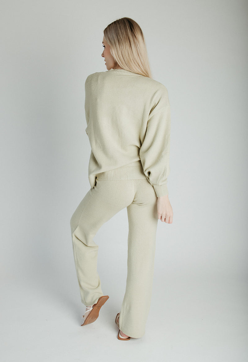 The Timo Knit Cardigan Set in Sage