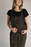 The Sylvia Relaxed Leopard Overall in Black