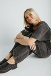 The Amaya Wide Leg Jumpsuit in Charcoal