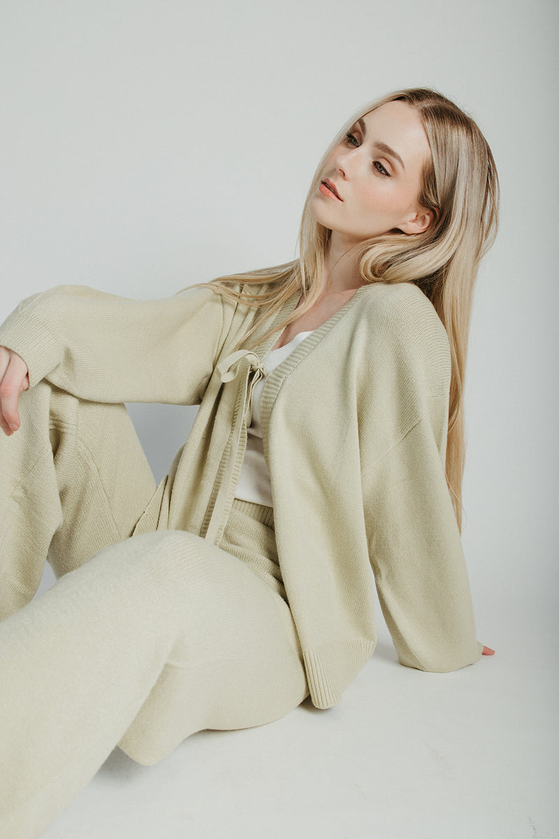 The Timo Knit Cardigan Set in Sage