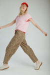 The Kara Washed Pant in Leopard Camel