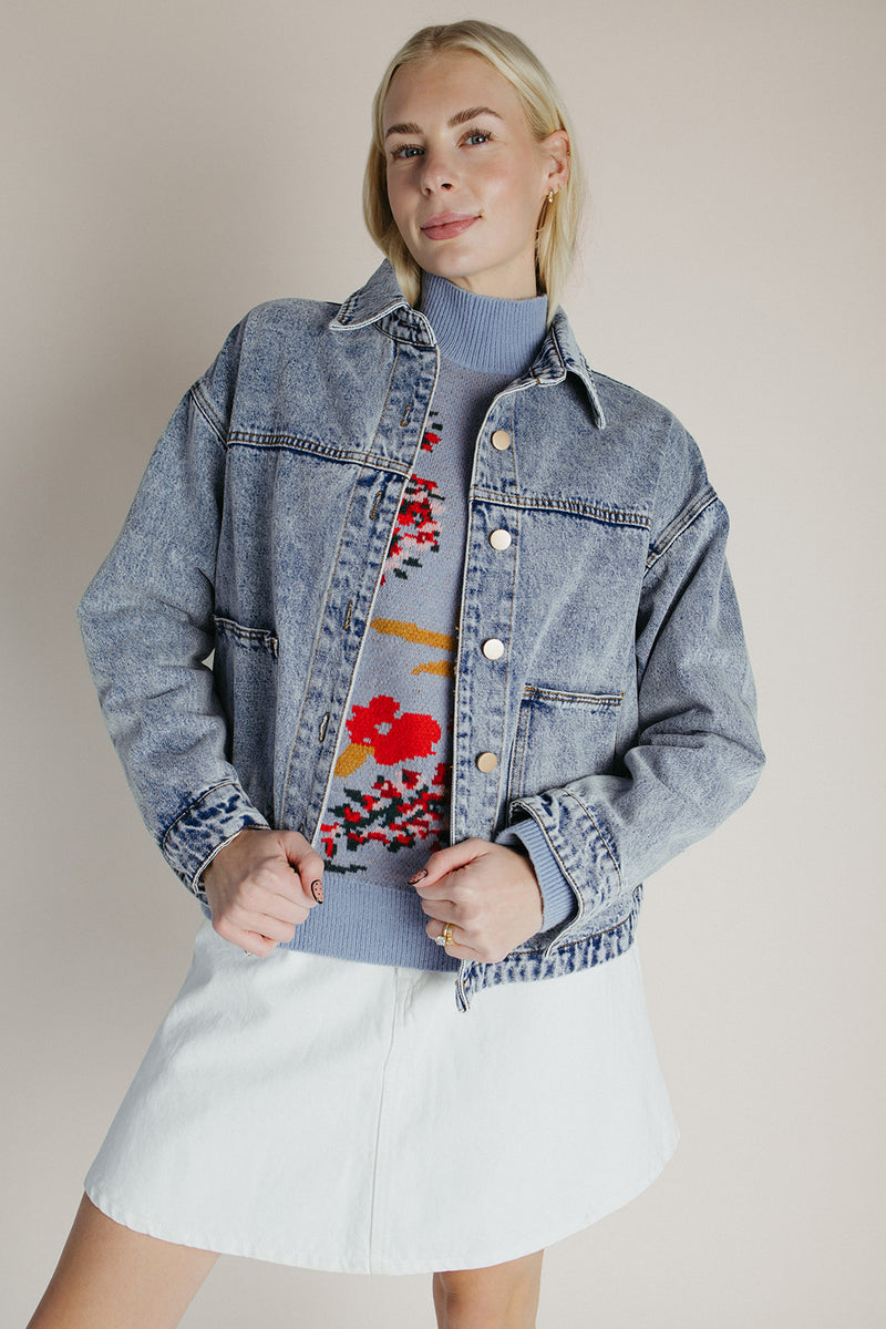 The Ladner Vintage Denim Jacket in Medium Wash
