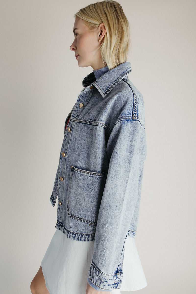 The Ladner Vintage Denim Jacket in Medium Wash