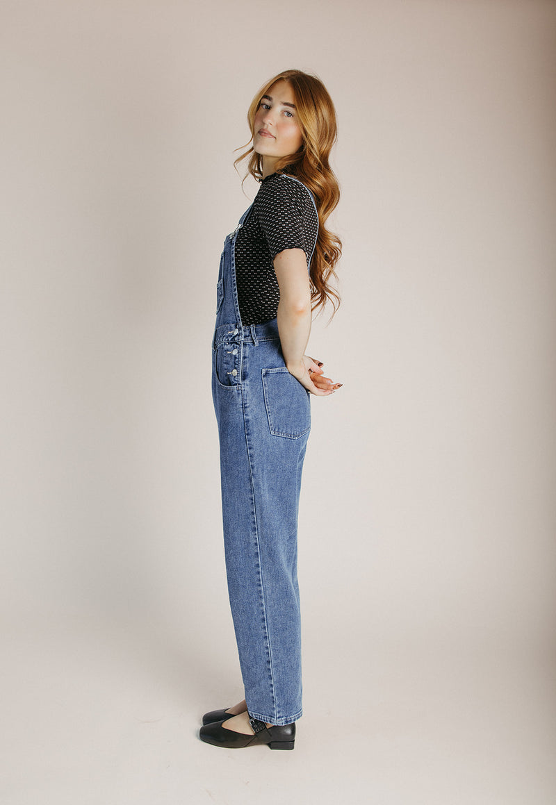 The Neville Denim Overall in Medium Wash