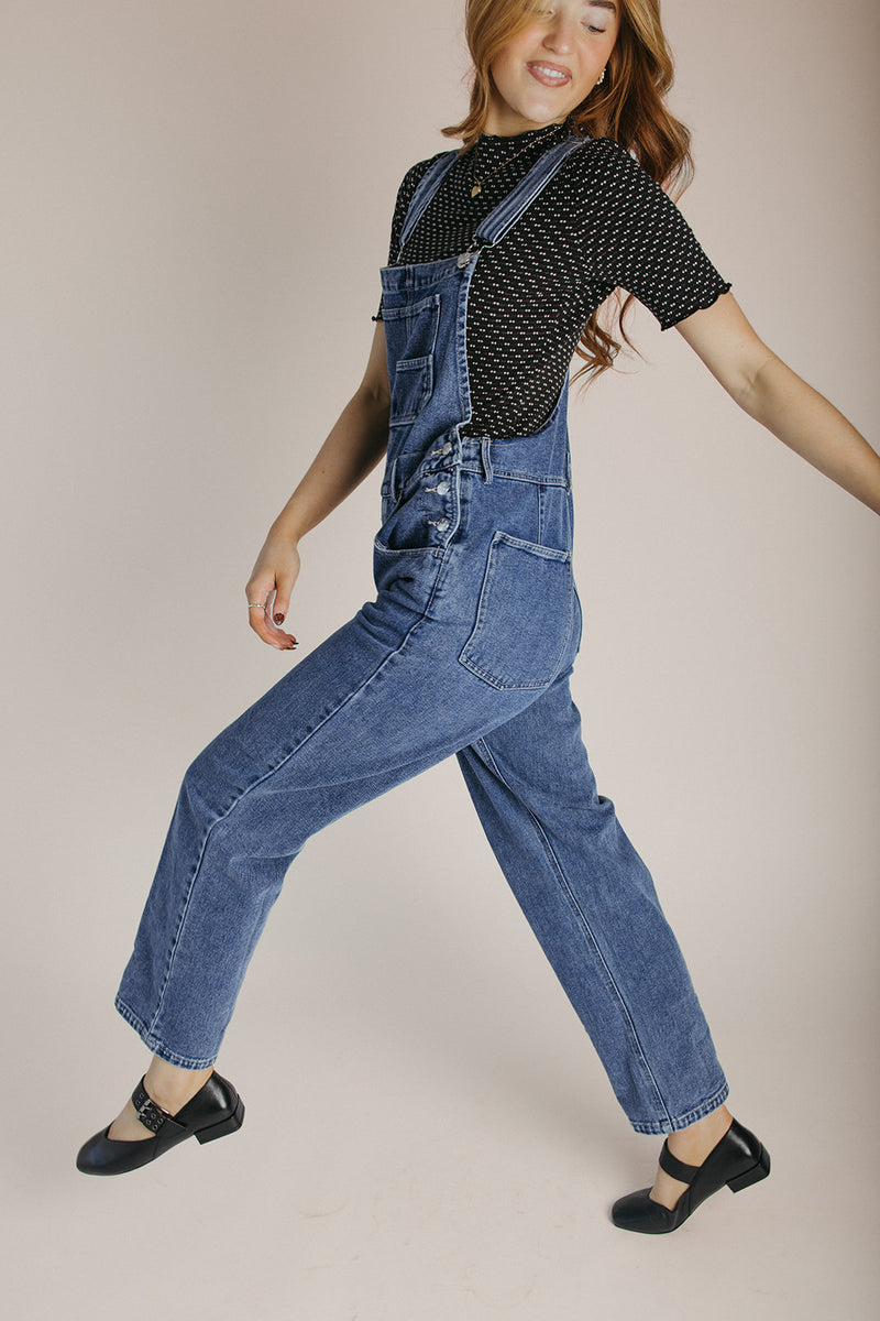 The Neville Denim Overall in Medium Wash