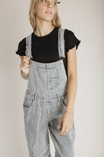 The Clayton Barrel Leg Corduroy Overall in Grey