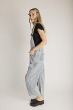 The Clayton Barrel Leg Corduroy Overall in Grey