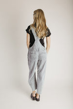 The Clayton Barrel Leg Corduroy Overall in Grey