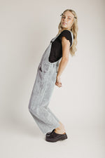 The Clayton Barrel Leg Corduroy Overall in Grey