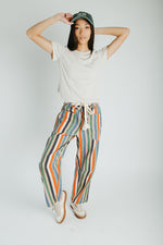 The Wallin Belted Pant in Striped Multi