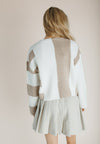 The Carmack Colorblock Cardigan in Taupe + Ivory