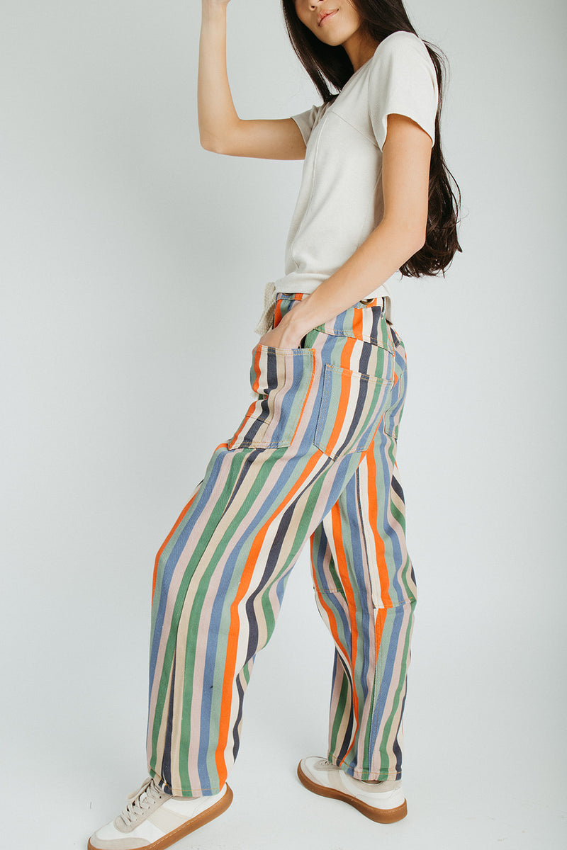 The Wallin Belted Pant in Striped Multi
