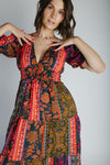 The Fernley Patterned Maxi Dress in Pine Harvest