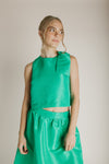 The Hestia Metallic Tank in Kelly Green