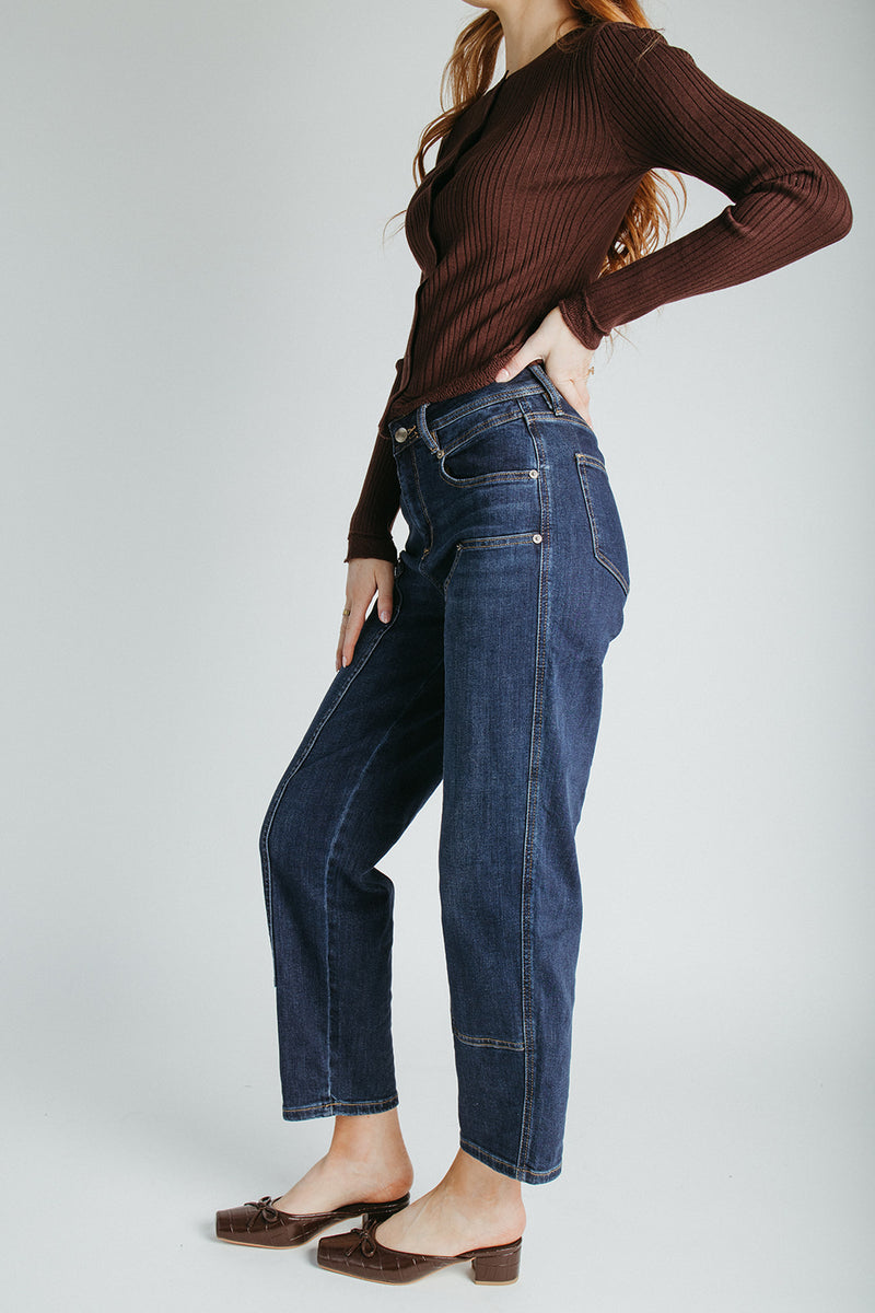 The Lorin Straight Barrel Jean in Navy