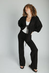 The Timo Knit Cardigan Set in Black