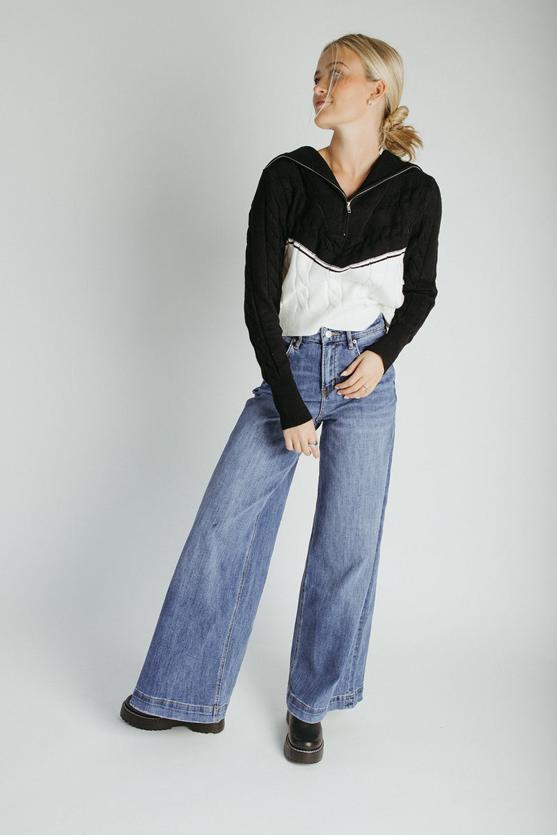 The Kaylee High Rise Slouchy Jean in Navy