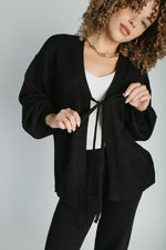 The Timo Knit Cardigan Set in Black