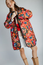 The Janice Quilted Jacket in Navy Floral