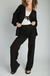 The Timo Knit Cardigan Set in Black