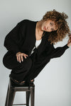 The Timo Knit Cardigan Set in Black