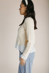 The Turner Lace Detail Sweater in Cream