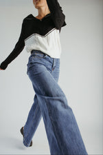 The Kaylee High Rise Slouchy Jean in Navy