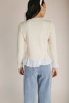The Turner Lace Detail Sweater in Cream