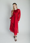The Shayla Chiffon Maxi Dress in Red