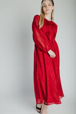 The Shayla Chiffon Maxi Dress in Red