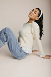 The Turner Lace Detail Sweater in Cream