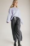 The Jayden Plaid Drawstring Pant in Black