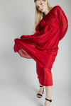 The Shayla Chiffon Maxi Dress in Red