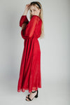 The Shayla Chiffon Maxi Dress in Red