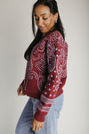 The Jepson Patterned Sweater in Plum + Sky Blue