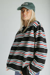 The Vada Retro Striped Pullover in Navy
