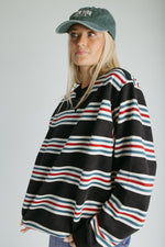 The Vada Retro Striped Pullover in Navy