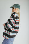 The Vada Retro Striped Pullover in Navy