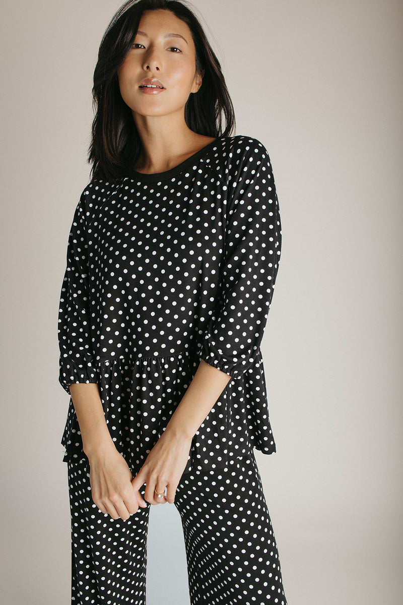 The Bauman Polka Dot Set in Black