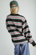 The Vada Retro Striped Pullover in Navy