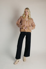 The Jepson Patterned Sweater in Beige + Pink