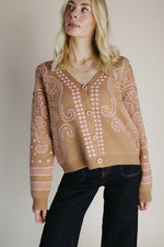 The Jepson Patterned Sweater in Beige + Pink