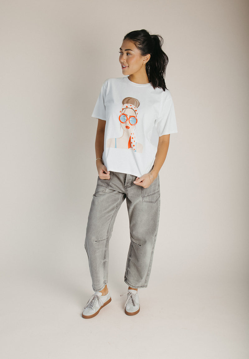 The Percy Vintage Graphic Tee in White