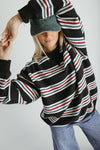 The Vada Retro Striped Pullover in Navy