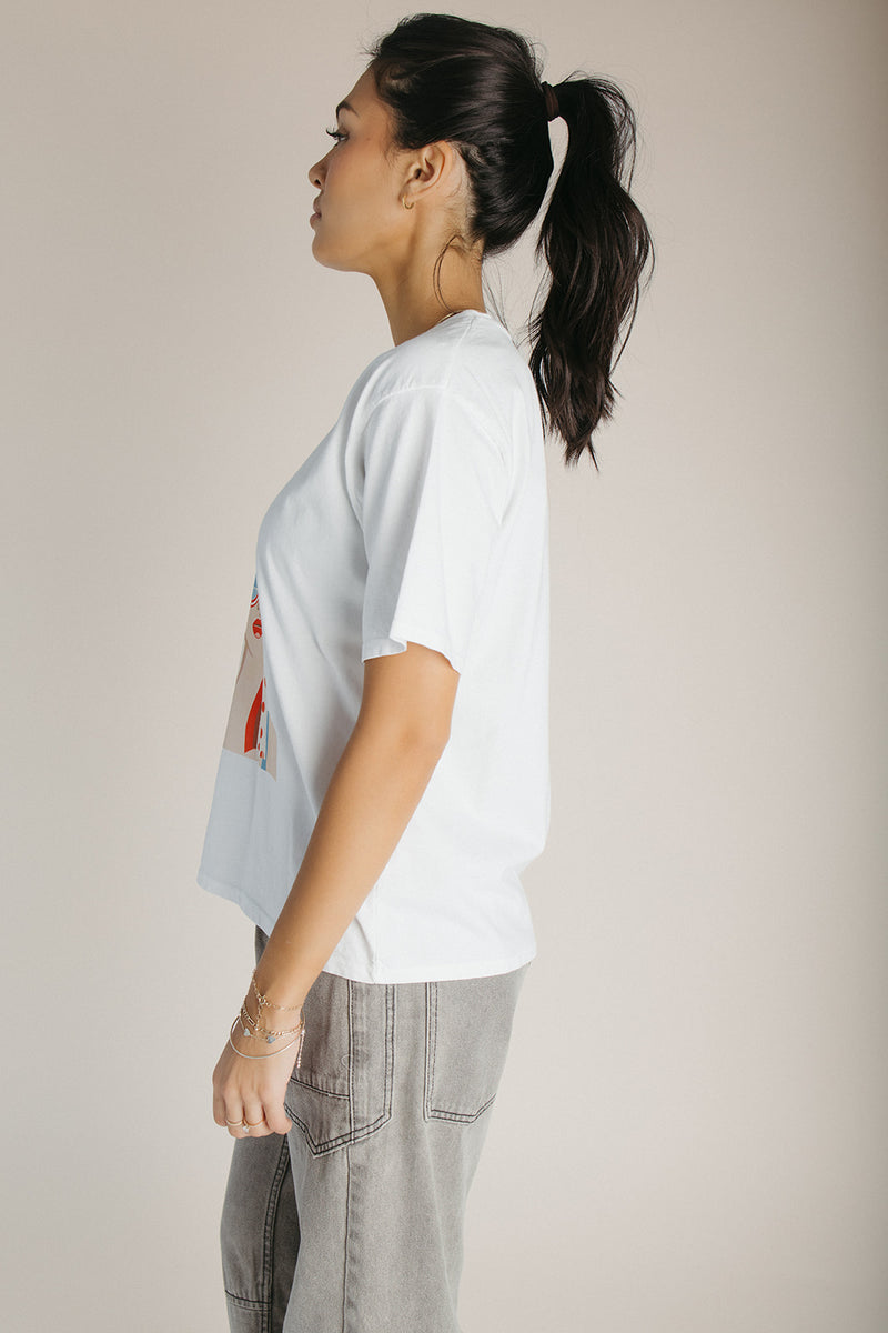 The Percy Vintage Graphic Tee in White