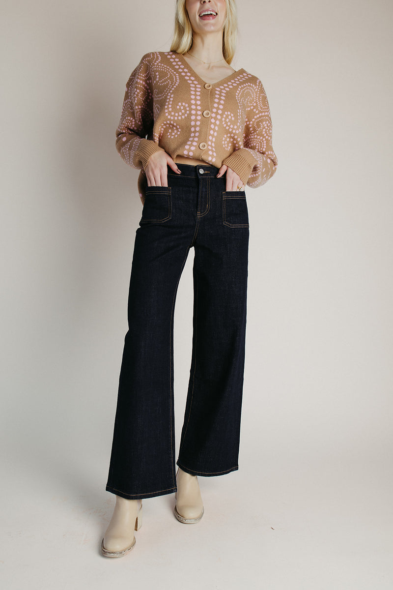 The Sainz Wide Leg Jean in Dark Mable